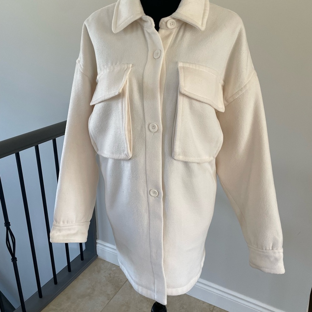 Cream Button-Up Women's Shacket
